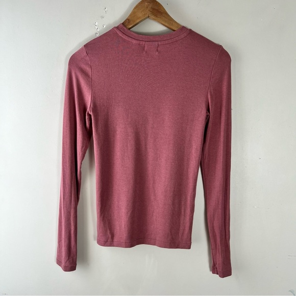 Aritzia Wilfred Free Palermo Longsleeve Rib Size Small In Cinder Pink Crew Neck - Picture 7 of 14